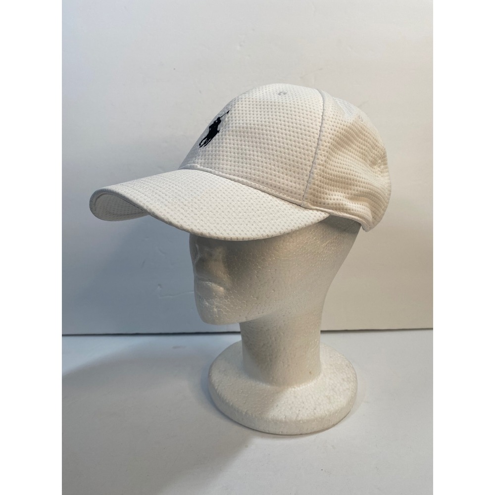 Polo Ralph Lauren Baseball Cap Mens OS White Textured Performance Hat Preppy - Picture 2 of 8